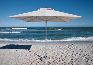 White umbrella on beach